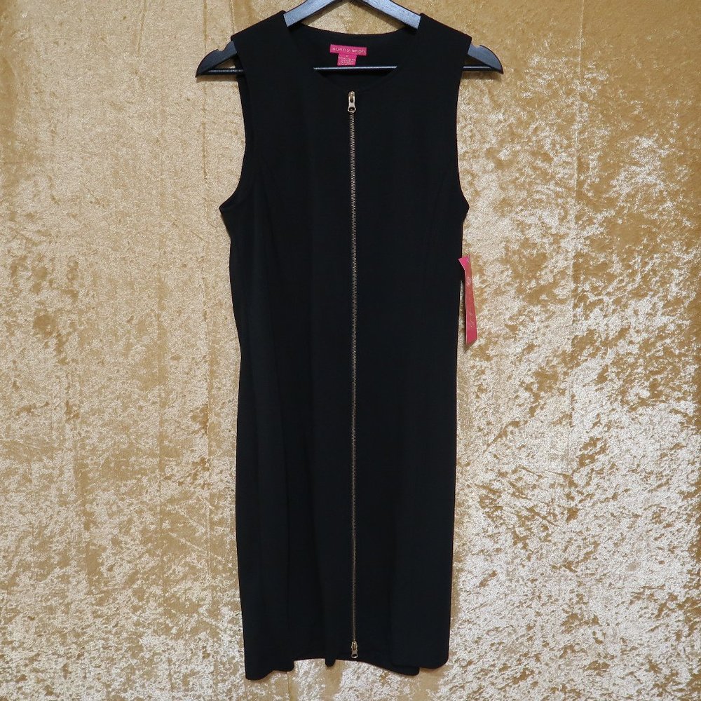 Sunny Leigh Black Zip Front Dress - Size 10
